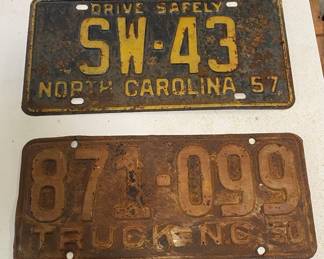 1957 N.C. License Plate and 1950 N.C. Truck Plate