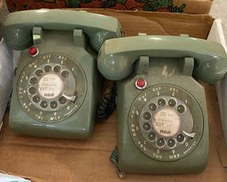 Green Rotary Telephones