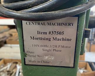 Central Machinery Mortising Machine