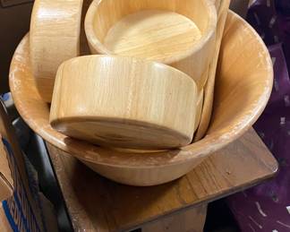 Wooden Salad Bowl Set
