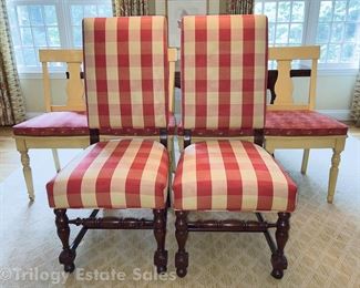 Set Of Six Chairs: Four Wood Pottery Barn And Two Charles Stewart