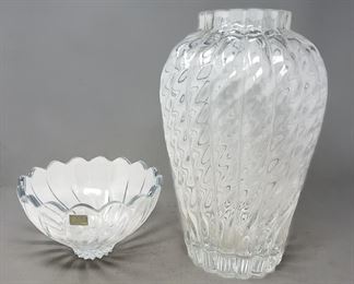 Large Tiffany & Co. Vase & Mikasa Crystal Bowl