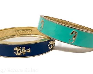 Two Fornash Enamel Bracelets Lobster And Seahorse