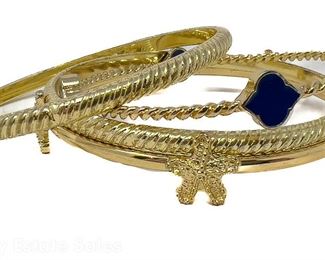 Set Of Four Gold-Tone Bangle Bracelets