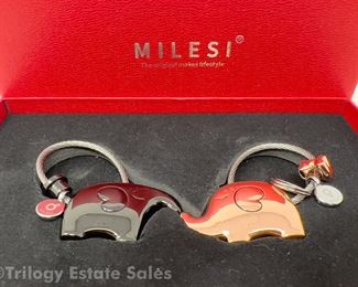Milesi Elephant Keychains NIB