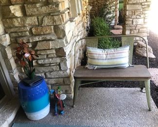 Metal Bench, Yard Art