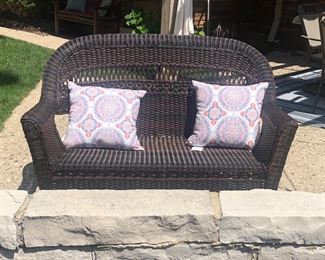 Brown Woven Love Seat