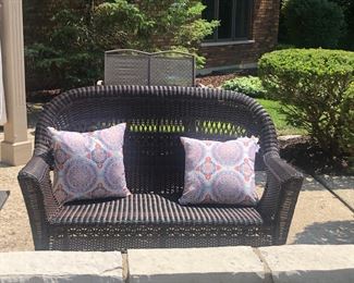 Brown Woven Love Seat