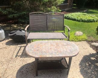 2 Seat Sofa, Mosaic Table