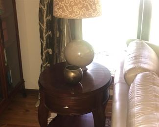 Mahogany Table, Vintage Lamp