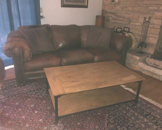 Leather Sofa, Coffee Table