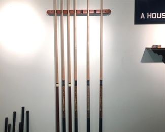 Pool Cues & Wall Bracket