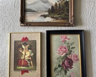 TOI033- Assorted Vintage Framed Prints & Painting