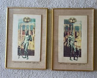 TOI040- (2) Framed 1982 Prints Title Hero Worship 1&2