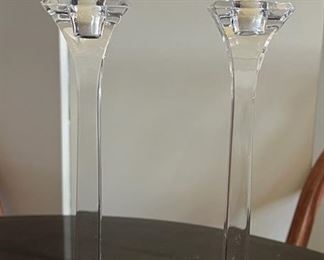 TOI119- (2) Tiffany & Co Crystal Candle Holders