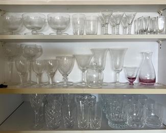 TOI121- Assorted Vintage Crystal & Glass Drinkware