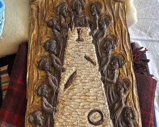 TOI123 - The Last Supper Wooden Carving