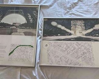 TOI125 - Two Framed Project Maps Of Paris