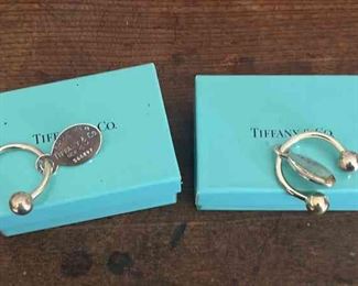 TOI188 Tiffany 2ea Sterling Silver Key Rings