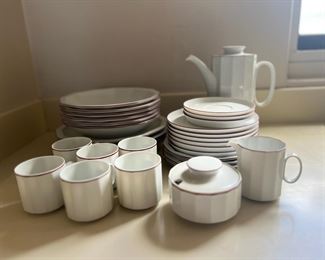 TOI227- Rosenthal Red Rimmed China Set