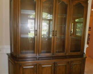 Lighted Mahogany China Breakfront