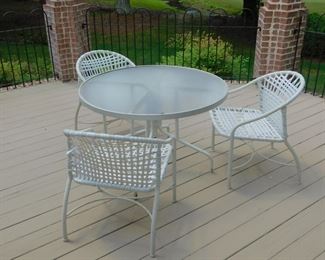 Vintage Patio Table & 3 Chairs