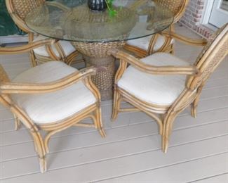 Rattan Patio Table & 4 Chairs
