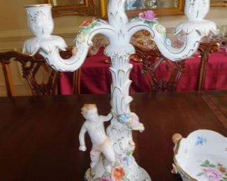 ANTIQUE SCHIERHOLZ PORCELAIN CANDLEABRA
