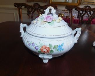 Antique Dresden Covered Dish