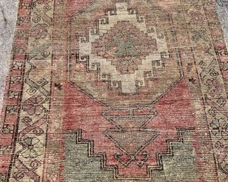 #2) - $150 - Antique Handwoven  Area Rug. 42" x 70".