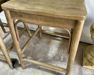 #3) - $120 - Pair Solid Wood Barstools. 18 x 18 x 39 with 24 inch seat. 