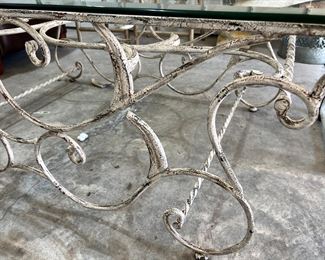 #5) - $175 -Ranchview Wrought Iron / Beveled Glass Coffee Table.  54 x 30 x 20.