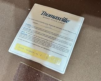 #7) - $395 -Thomasville Solid Leather Overstuffed Club Chair.  Nailhead Beading.  36 x 40 x 36.