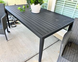 #16) - $350 -3-Piece Wicker Outdoor Patio Set.  Table and 2 Chairs.  70 x 38 x 30.