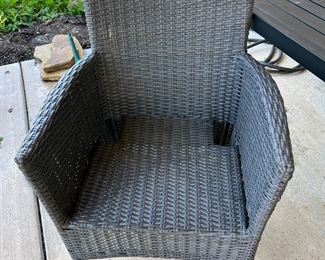 #16) - $350 -3-Piece Wicker Outdoor Patio Set.  Table and 2 Chairs.  70 x 38 x 30.