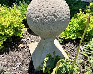 #18) - $75 -Solid Concrete Yard Art.  2 Pieces.  12 x 12 x 18.