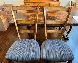 #20) - $355 - Pair Nell Hills French Ladderback Chairs.  22 x 18 x 43 with 20 Inch Seat.  
