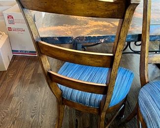 #20) - $355 - Pair Nell Hills French Ladderback Chairs.  22 x 18 x 43 with 20 Inch Seat.  