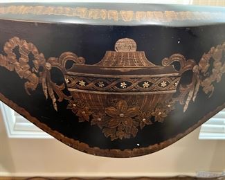 #24) - $300 - Solid Wood Hand Painted French Console. 66 x 22 x 34.