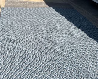 #1) - $400 - NEW - Karistan Blue and Grey Diamond Woven Pattern Wool Area Rug - NEW - 9'x 12'