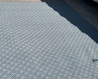 #1) - $400 - NEW - Karistan Blue and Grey Diamond Woven Pattern Wool Area Rug - NEW - 9'x 12'