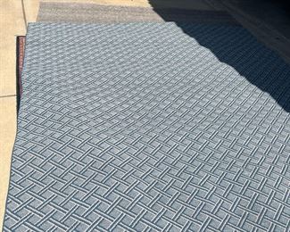 #1) - $400 - NEW - Karistan Blue and Grey Diamond Woven Pattern Wool Area Rug - NEW - 9'x 12'