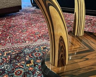 #105)- $250 - Vintage Henredon Scene II Burled Wood Coffee table with Beveled Glass. 1/2 Inch thick beveled glass. 44X44x16.  Available for pick up near the Country Club Plaza in KCMO