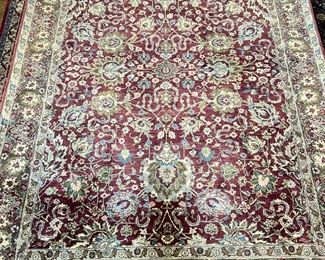 #107)- $200 - Obeetee Classics India Wool Oriental Rug Burgundy. 5x7. Available for pick up near the Country Club Plaza in KCMO