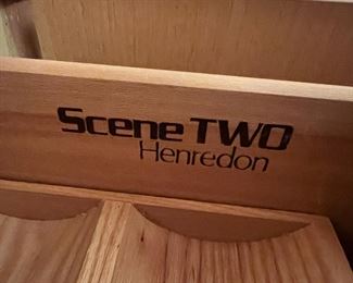 #112) - $500 - Vintage Henredon Scene II OliveAsh Burled Wood 3 Piece Amoire/Media Cabinet. With Glass Display Shelves. Lighted. 4 Glass Shelves. 3 Shelves inside cabinet. Hanging Rod. 4 Drawers. Full Width 80 Inches wide. Center Section. 34 x 22 x 86. Each side 23 x 16 x 78. Available for pick up near the Country Club Plaza in KCMO