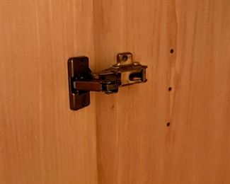 #112) - $500 - Vintage Henredon Scene II OliveAsh Burled Wood 3 Piece Amoire/Media Cabinet. With Glass Display Shelves. Lighted. 4 Glass Shelves. 3 Shelves inside cabinet. Hanging Rod. 4 Drawers. Full Width 80 Inches wide. Center Section. 34 x 22 x 86. Each side 23 x 16 x 78. Available for pick up near the Country Club Plaza in KCMO