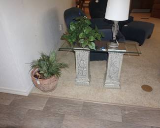 glass top table, decor