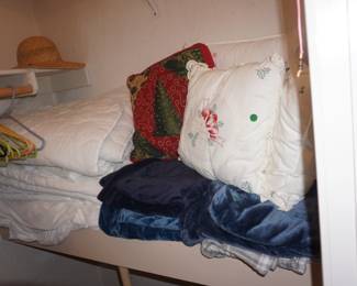 pillows, blankets, mattress covers