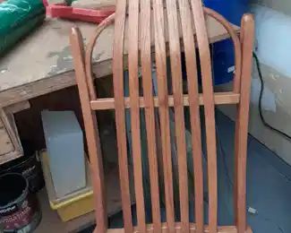 Antique Wooden Slatted Rocking Chair