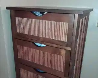 Bamboo & Wood Tall Dresser/Cabinet